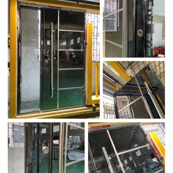 Contemporary Style Heavy Duty Burglar Proof Stainless Steel Exterior Front Main Entry Security Doors With Sidelights
