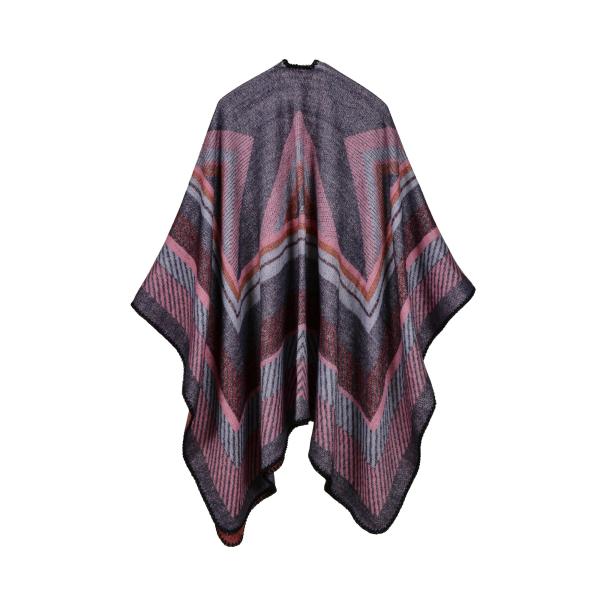 New European and American imitation cashmere cloak big frame jacquard open fork shawl