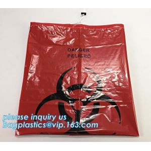 Disposable biohazard infectious plastic drawstring medical waste bag, Promotiona