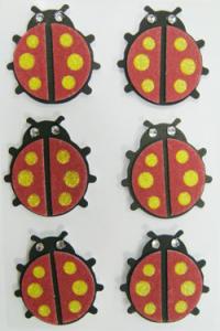 China Removable Ladybird Printable Fabric Stickers 3D Layered For Mirror Home Deco on sale
