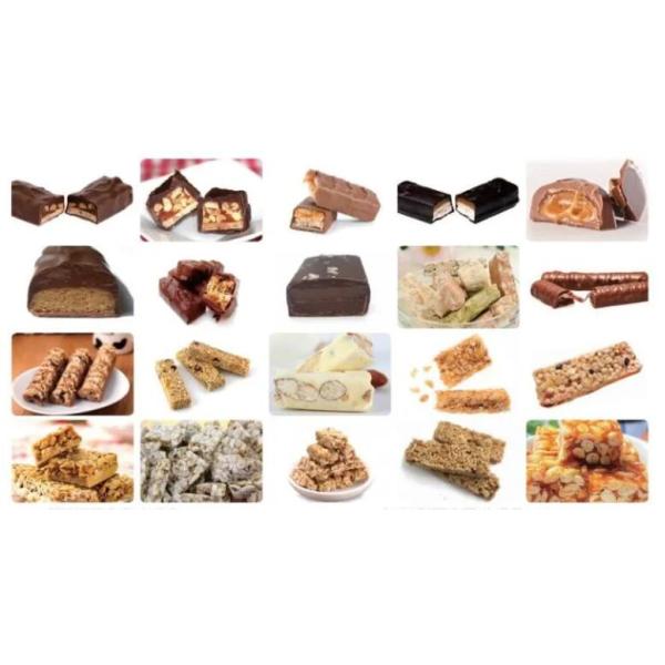 Chocolate Coating Cereal Bar Cutting Machine Almomds / Peanut / Sesame Candy Bar Production