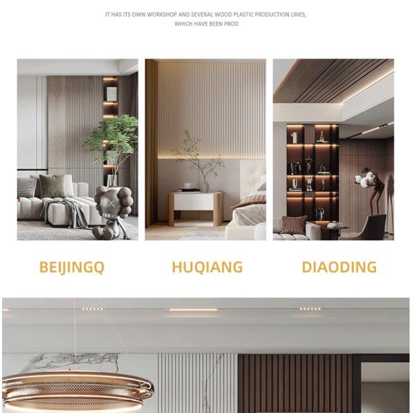 Decorative 3D WPC Wooden Ceiling Outdoor 15mm Round Grille Panel