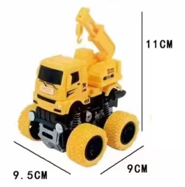 Plastic Pull Back Friction Powered Construction Engineering Vehicle Dump Crane Mixer Truck Kids Toy Car 12 Piece Display Box