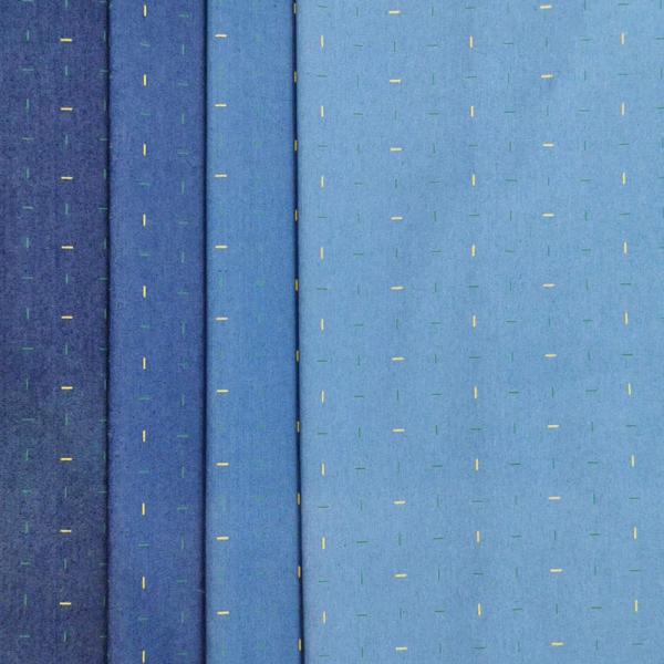 Soft Woven Flowers Pattern Printed Jean Denim Fabric 54.5 Inch