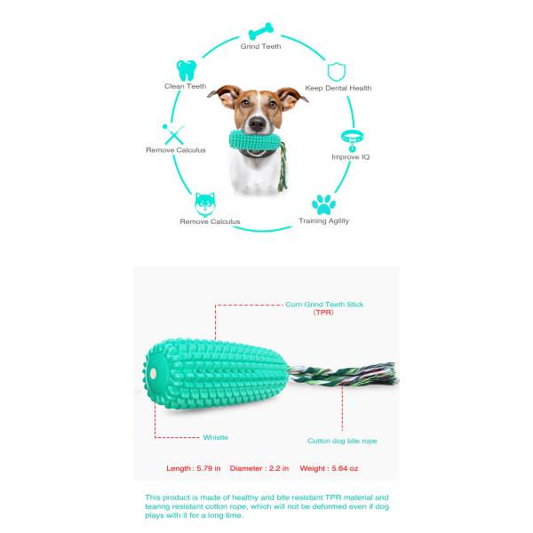 Pet Dog Toothbrush Chew Cute Pet Toys Puppy Chew Corn Toys With Sound