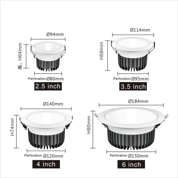 Round Recessed LED Downlights 36w High Power With Eaglcrise Driver