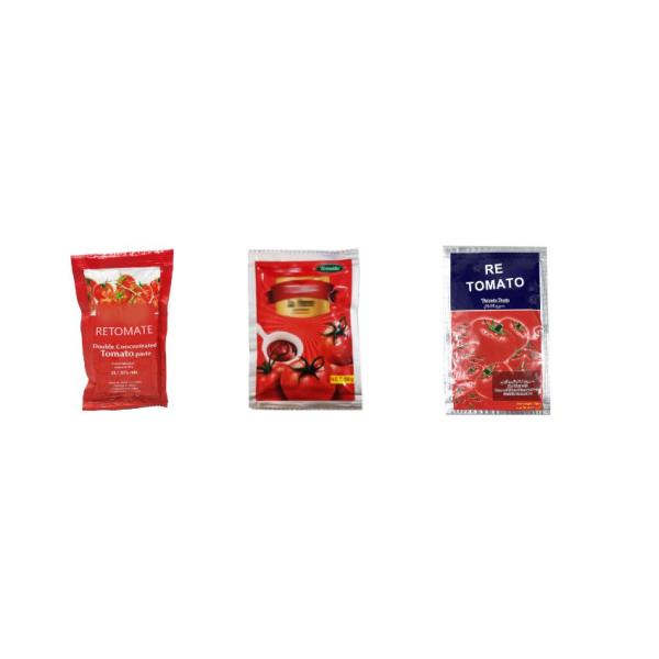 Sweet And Sour Sachet Tomato Paste 56g Flat Pouch 30%-100% Purity