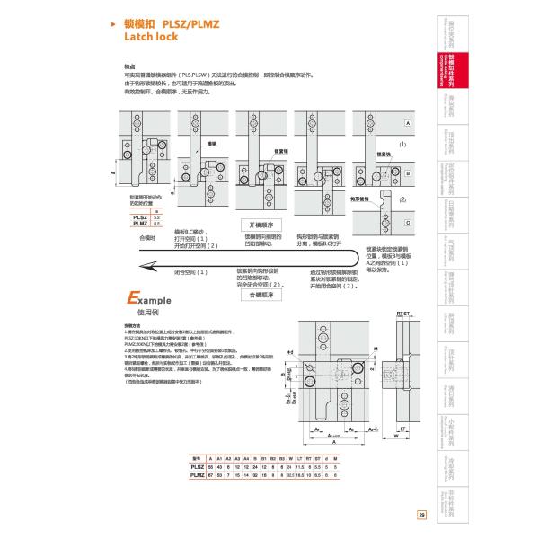 Plastic Mold Latch Locking Unit Mold Standard Parts Mold Locking Component PLMZ PLSZ Latch Locking Device