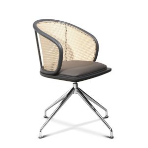 Wood Executive PP Seat 30in Rattan Office Chairs 42cm Back