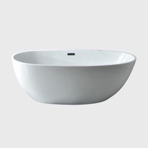 Free Standing White Acrylic Freestanding Soaking Bathtub ISO Certified Solid