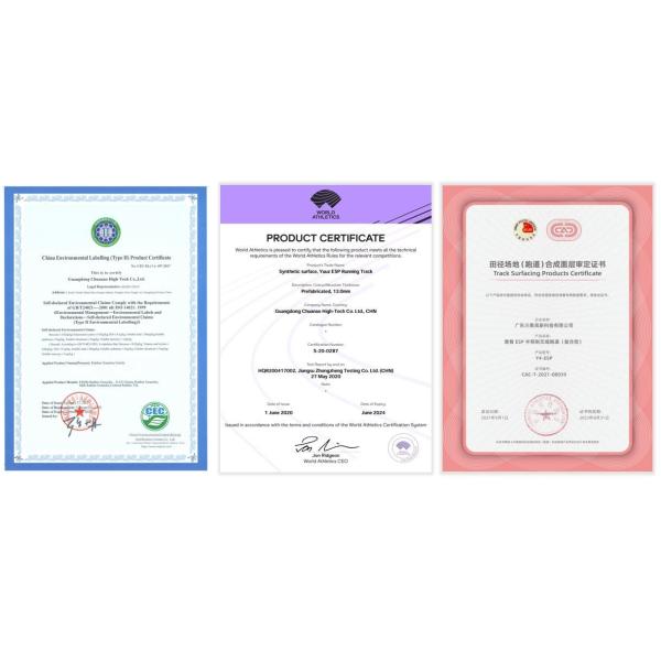 Iaaf Certificated 400m Standard Spray Coated Sandwich Athletic Rubber Running Track Material