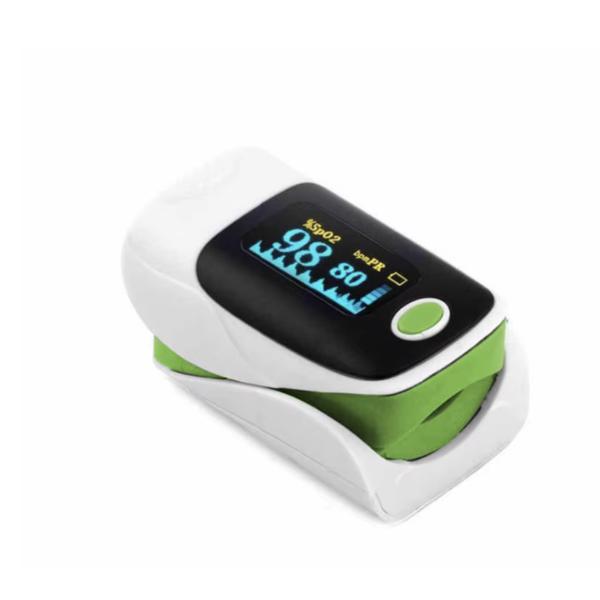 Fingertip pulse oximeter side view showing clip mechanism