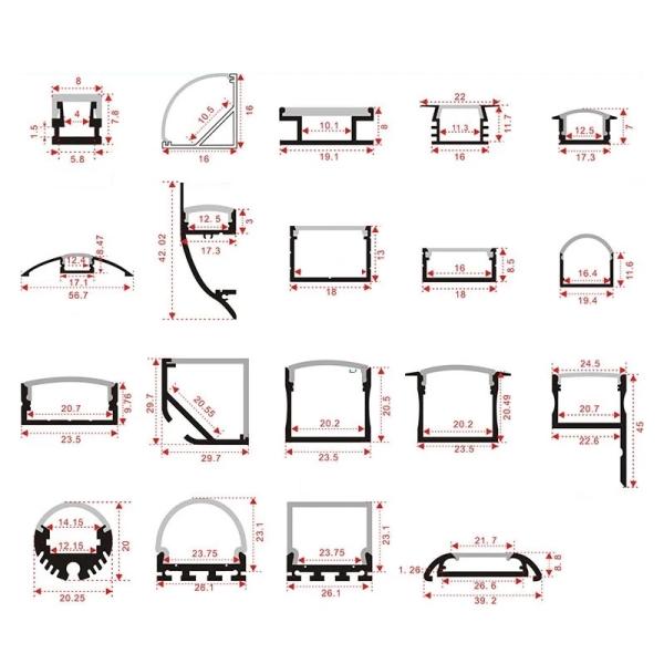 25X15mm 12.5mm LED Aluminium Profile Easy Installation For Flexible Led Strips