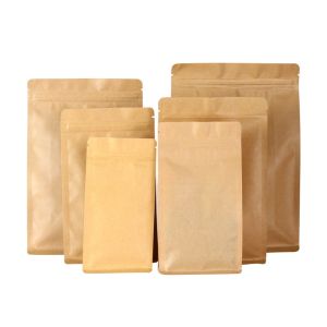 Quality Kraft Paper Flat Bottom 750g Resealable Dog Food Bag for sale