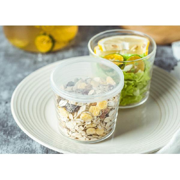 Fruit Salad Bowl Wide Mouth Glass Jars Clear Color 200ml Capacity Eco - Friendly