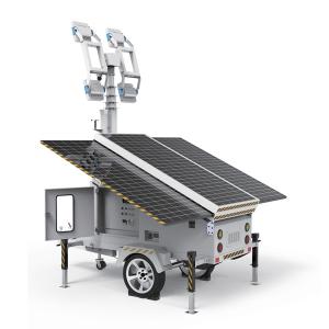 Quality CCTV Solar Powered Lighting Towers With Custom Rotating Lamp 4*50W 4*150W for sale