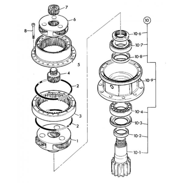 Swing Gearbox JS200 JS220 JRC0007 Slewing Device Swing Reduction