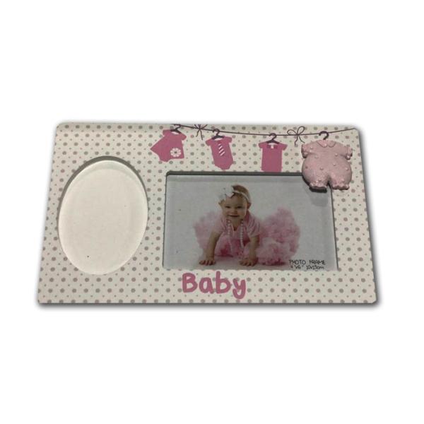 Art Keepsake Baby Clay Frame Wooden First Footprints / Handprint Kit