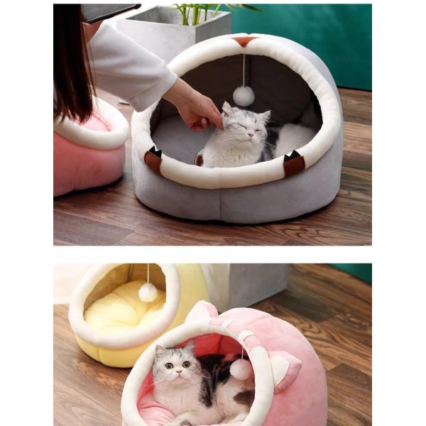 Semi Enclosed Bed For Cats Sleeping Warm Winter Cat Sleeping House Recyclable Pet Nest