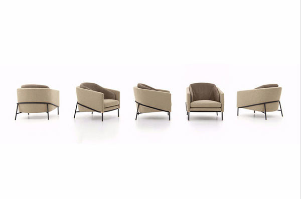 Leisure Single Sofa Arm Chair Enveloping Shape Fabric Living Room Seater 800x860x750mm