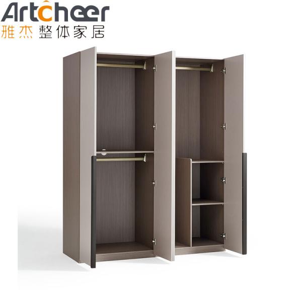 Bedroom Furniture Modern light grey wardrobe Closet Design with Clothes Hanger and Two Doors