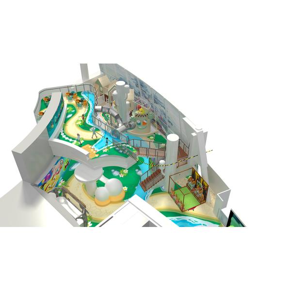 Indoor Pirate Ship Playground with Slides and Climbing Walls