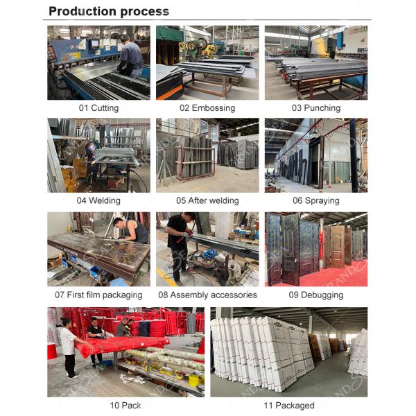 Modern Design Wooden Grain Anti-theft Door Villa Multi Lock Point Front Safety Steel Door Exterior Security Door