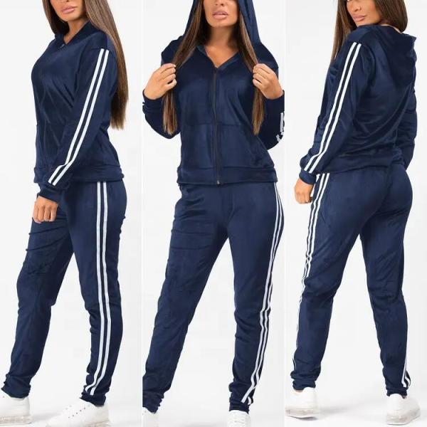 Custom Women Sport Clothing Fashion Hooded Training Track Sweat Suit Jogging Suits Wholesale Velvet Tracksuits