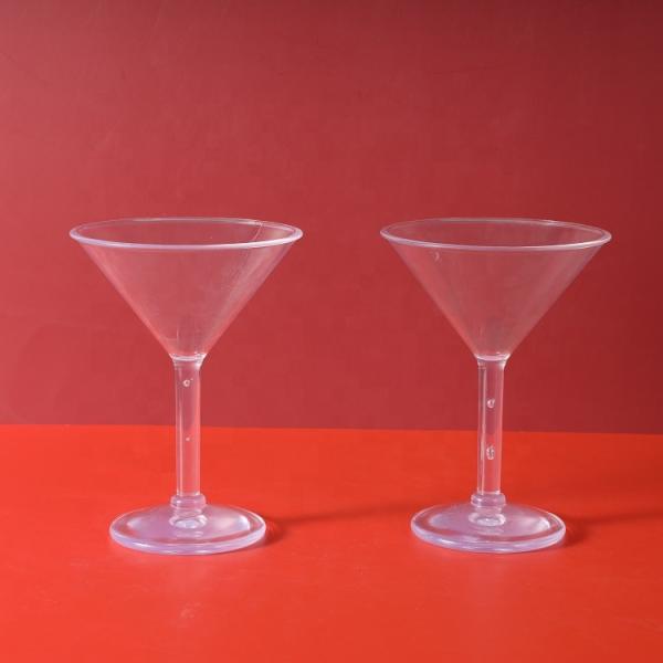 6oz Plastic Martini Glasses Unbreakable Crystal Clear Acrylic Cocktail Glasses