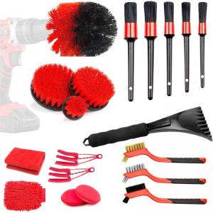 Quality 19Pcs Car Detailing Brush Set for Auto Detailing Cleaning Car Motorcycle Interior for sale