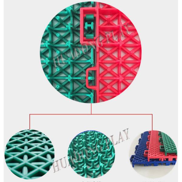 Block Carpet Playground Floor Mats , Interlock Playground Safety Mats PP Suspended