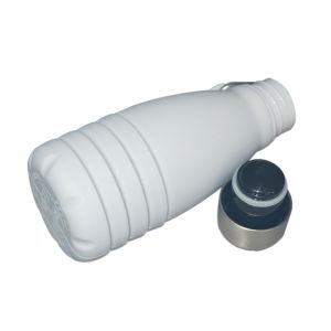 Silicone Foldable Biodegradable Reusable Water Bottles 550ml Grey Customized