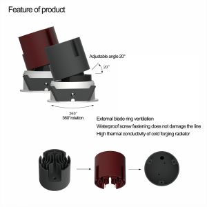 Energy Saving Recessed Wall Washer Downlight AC220-240V Bridgluxe Chip