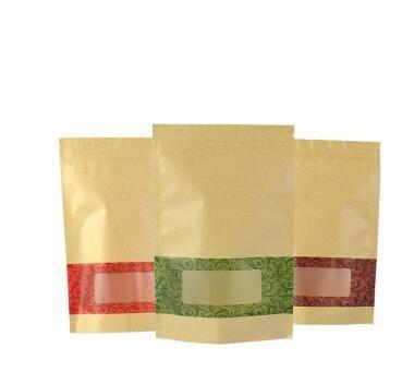Buy 100% Security Food Grade Custom Window Design Stand Up Wax Paper Bags White For Food at wholesale prices