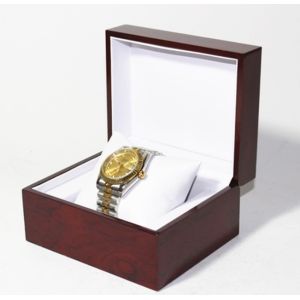 Quality Classic Jewelry Wooden Box With White Leather Pillow , Wooden Watch Box for sale