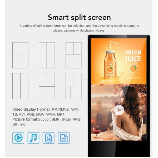 55 Inch Floor Stand Display Totem Digital Signage LCD Advertising Kiosk Shopping Mall Advertisement Display Screen LCD