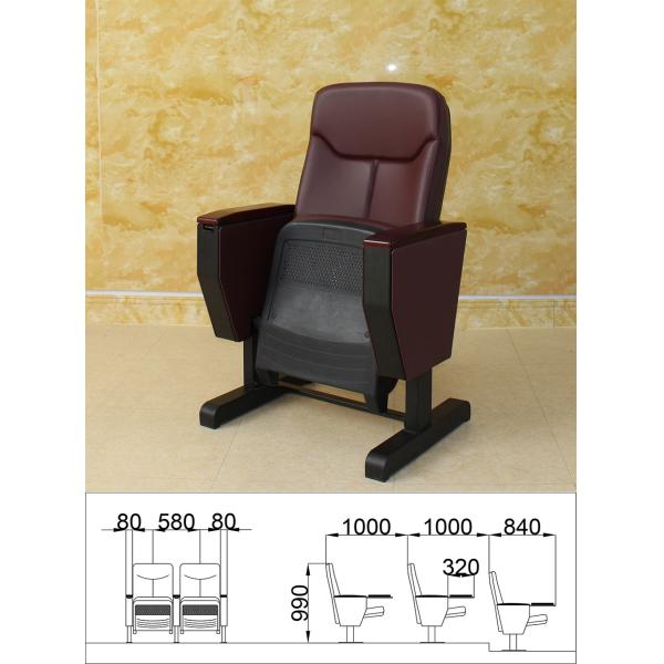Folding Auditorium Cinema Hall Chairs Anti Fouling Sturdy Skin Friendly