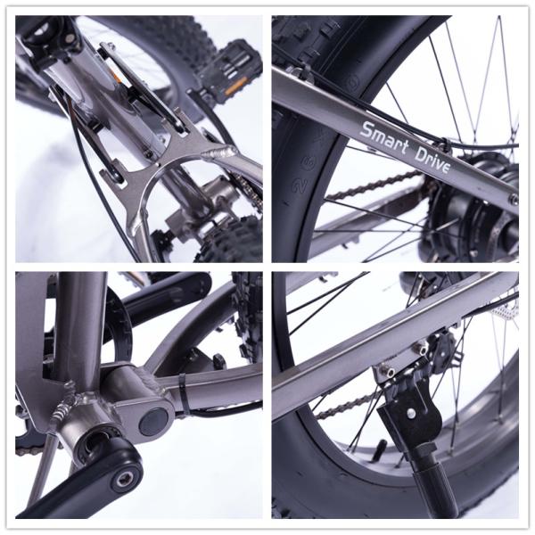 26 Inch Fat Tire Electric Bike , Mountain Electric Snow Bike Brushless Motor