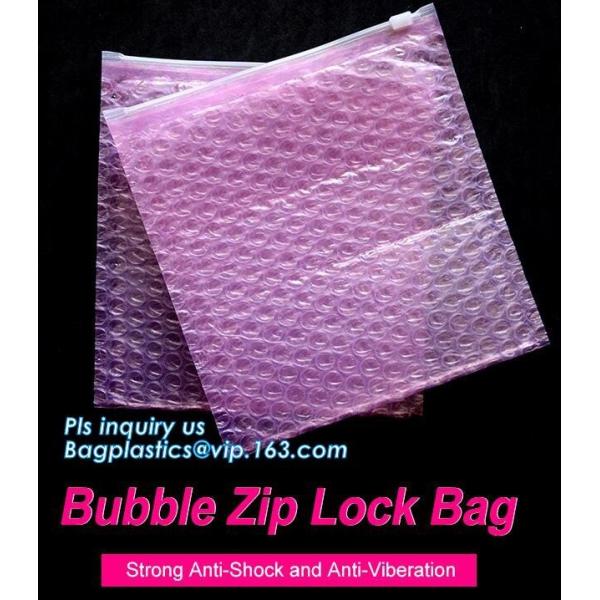 reusable air bubble stationery packaging bags envelope shock proof bag with slider zip lock for fragile articles, zip