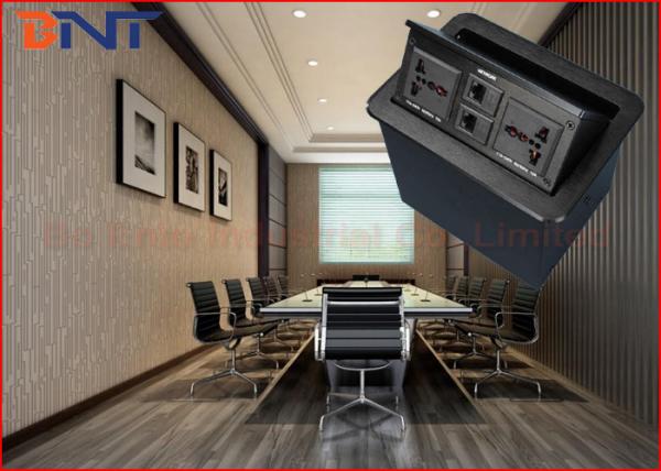 Buy Office Conference Desktop Power Sockets Aluminum Alloy Brushed With Network at wholesale prices