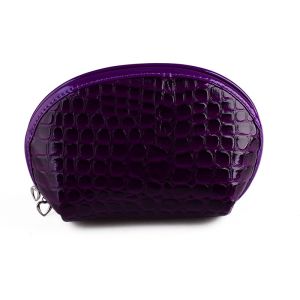 Leather Women'S Cosmetic Travel Bag Case With Compartments