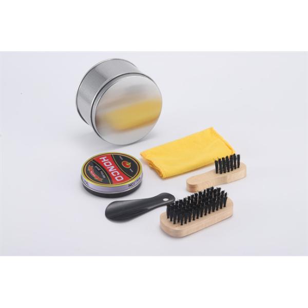 Shoe Shine Kit For North American Buyers Tinplate Cans Box Portable SHOE POLISH Shoe Horn Shoe Brush OEM