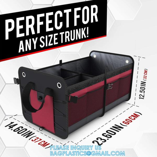 Trunk Organizer Foldable Car Storage Boxes Car Storage Bag, Organizer Multi-Compartment Collapsible Trunk storage