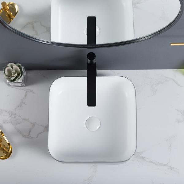 Non-Leakage Square Ceramic Bathroom Sink No Seams Retro Grey Wash Basin