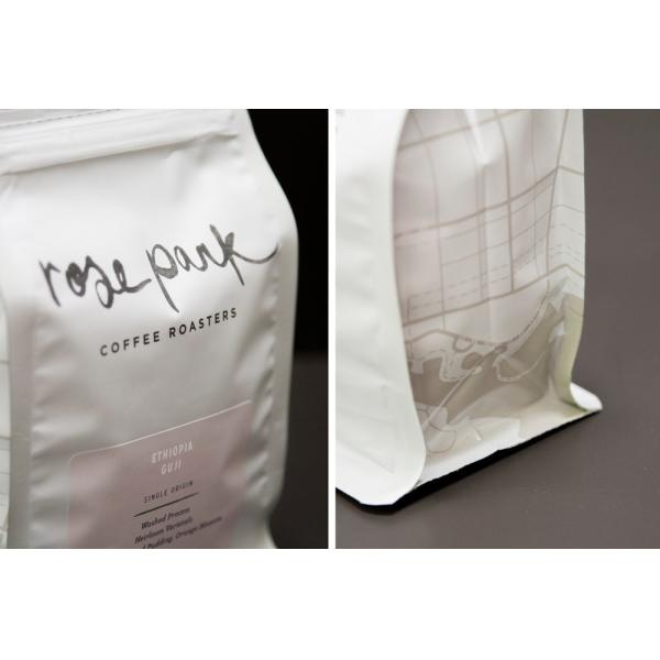 FDA 130 Microns Matte White Coffee Pouch With Pocket Zipper