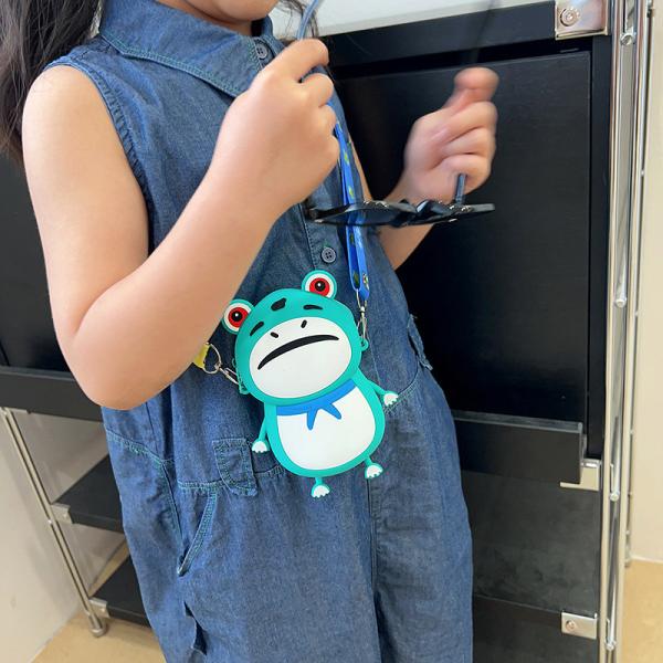 Frog Customized Silicone Pencil Case Crossbody Shoulder Bag Kids Handbag Pop Purse Bag School SUpplies Birthday Gifts