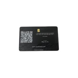 Etch Logo Plated Matte Black 85x54mm Metal Brass Business Cards