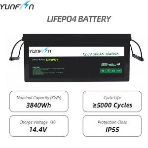 12V Home Battery Energy Storage 12.8V 300Ah Battery Pack Ip55 5 Years Warranty