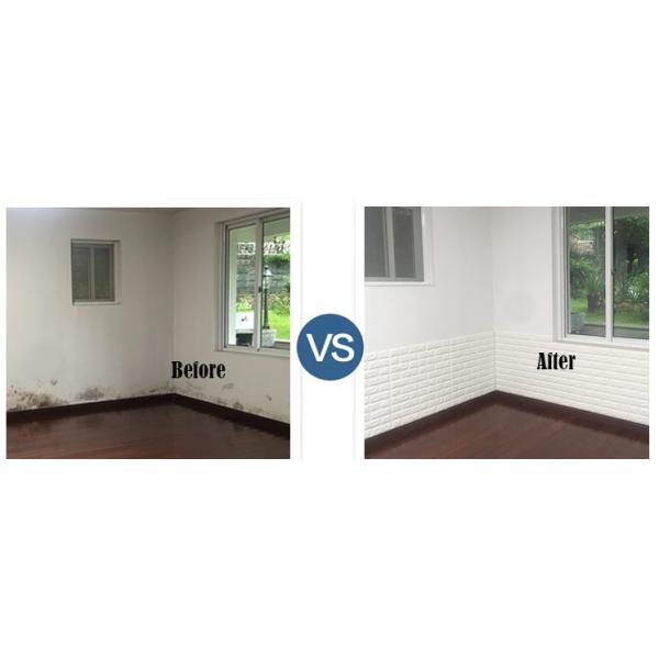 Soft Packages Design Style Waterproof Moistureproof 3D PE Foam Brick Wall Sticker 10mm Thick White Color Wall Decor Wallpaper