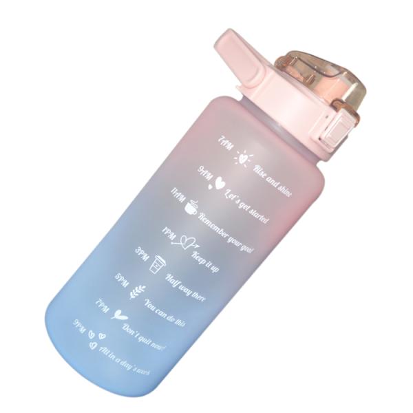 Unisex Sports Silicone Water Bottle Customized Logo 2000ml Water Bottle With Straw